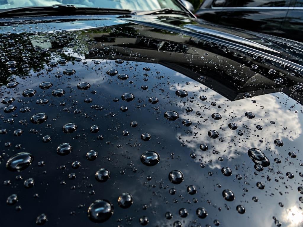 Coated car hood after Ceramic Coatings