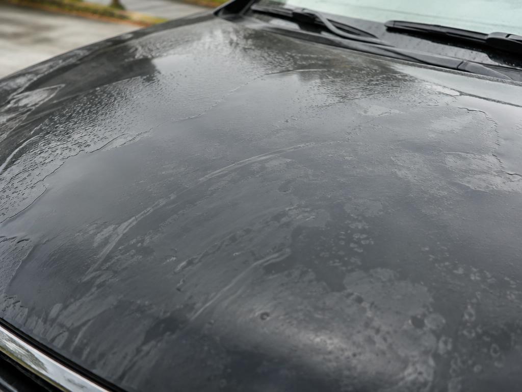 Coated car hood before Ceramic Coatings