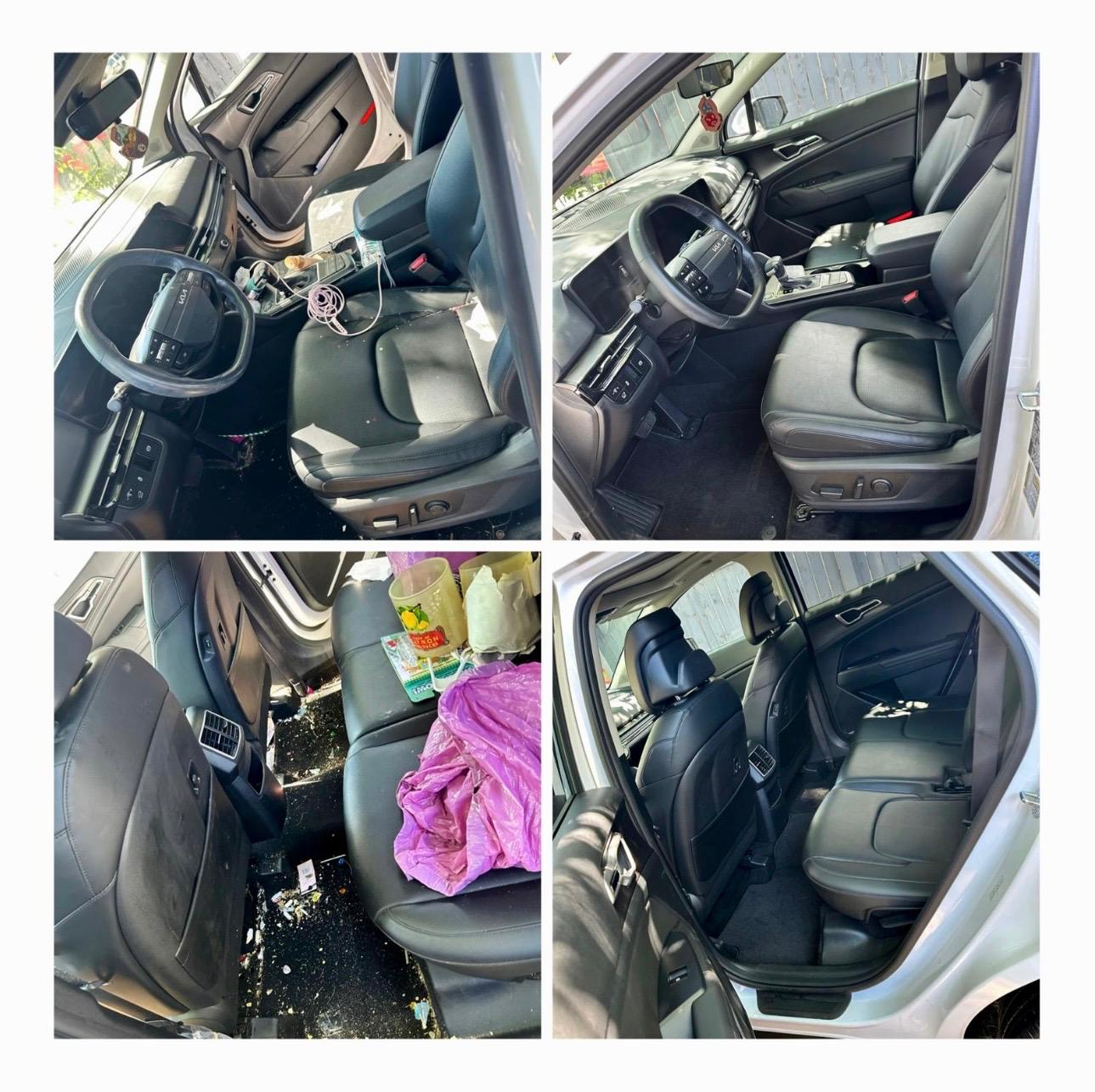 Front and rear cabin Interior Detail result after detailing