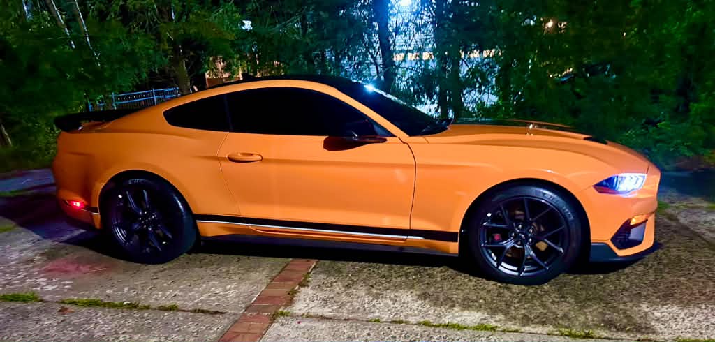 Detailed orange Ford Mustang